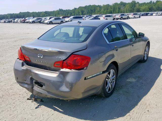 JN1CV6AR9AM460432 - 2010 INFINITI G37 GRAY photo 4