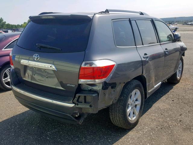 5TDBK3EH0DS181347 - 2013 TOYOTA HIGHLANDER GRAY photo 4