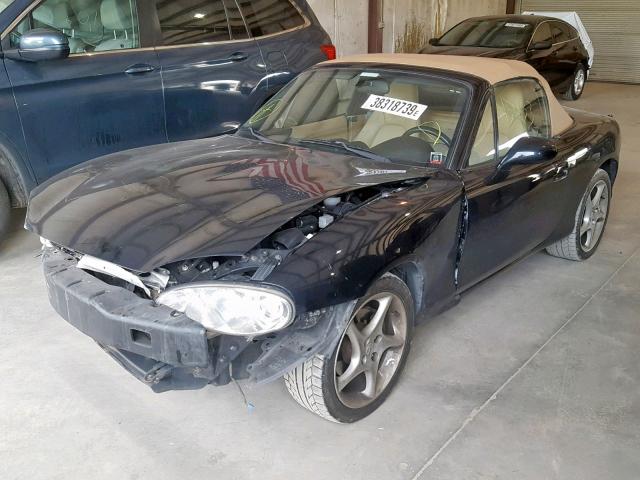 JM1NB353010217439 - 2001 MAZDA MX-5 MIATA BLACK photo 2