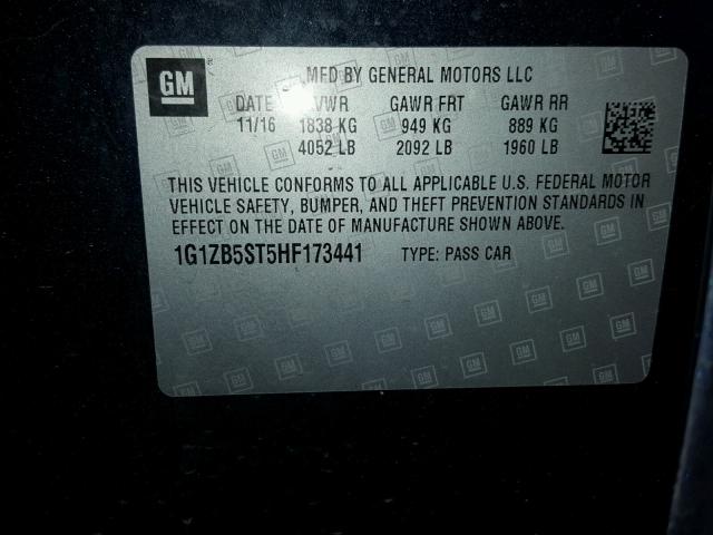 1G1ZB5ST5HF173441 - 2017 CHEVROLET MALIBU LS BLUE photo 10
