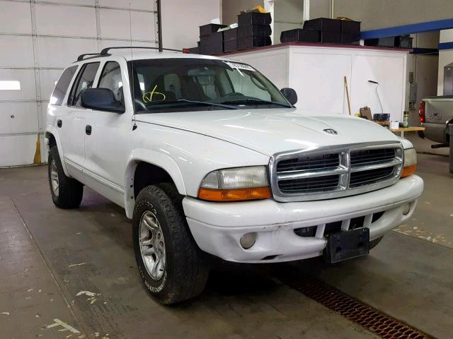 1B4HS48Z42F182094 - 2002 DODGE DURANGO SL WHITE photo 1