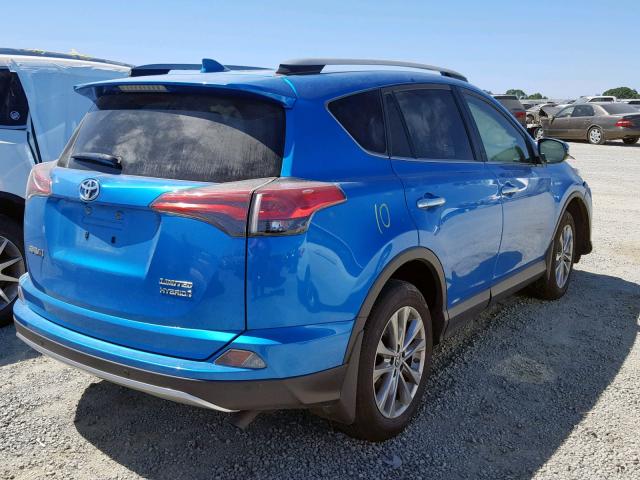 JTMDJREV6JD164595 - 2018 TOYOTA RAV4 HV LI BLUE photo 4