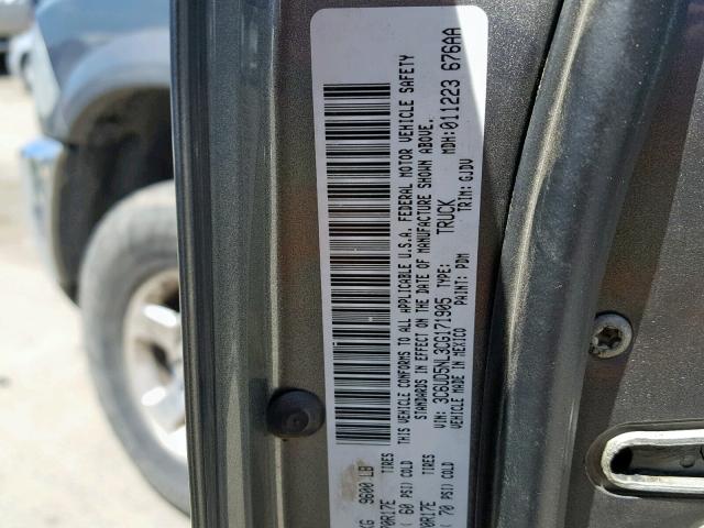 3C6UD5NL3CG171905 - 2012 DODGE RAM 2500 L GRAY photo 10