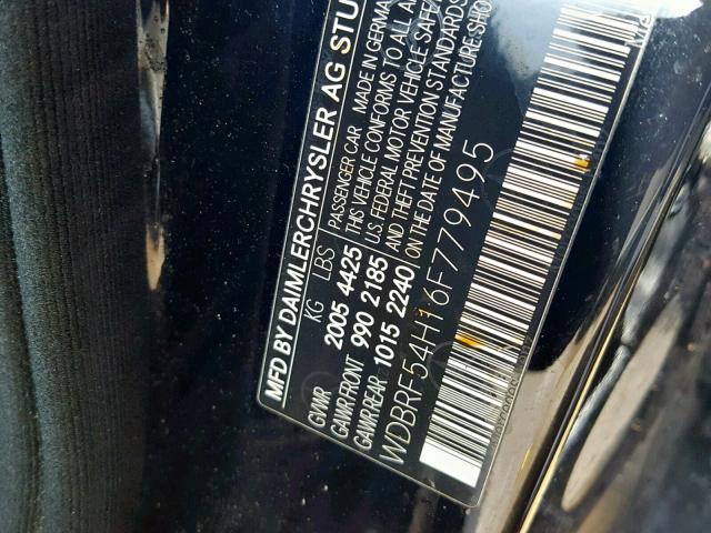 WDBRF54H16F779495 - 2006 MERCEDES-BENZ C 280 BLACK photo 10