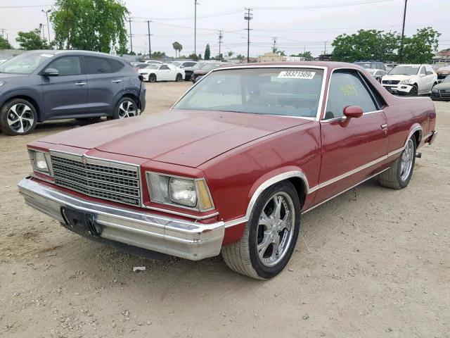 1W80H9Z455949 - 1979 CHEVROLET EL CAMINO BURGUNDY photo 2