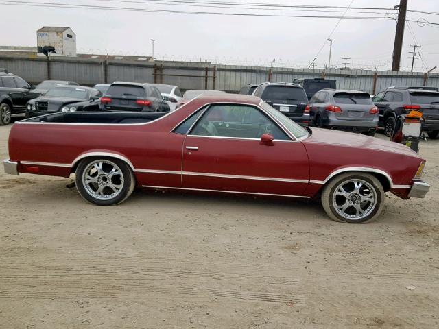 1W80H9Z455949 - 1979 CHEVROLET EL CAMINO BURGUNDY photo 9