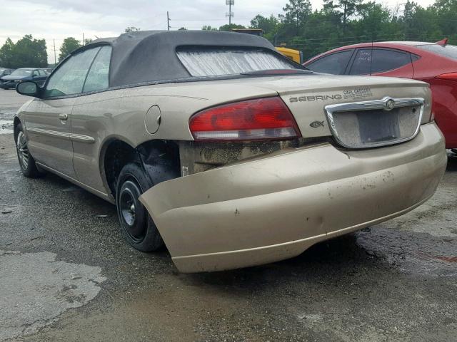 1C3EL45X84N321601 - 2004 CHRYSLER SEBRING LX GOLD photo 3