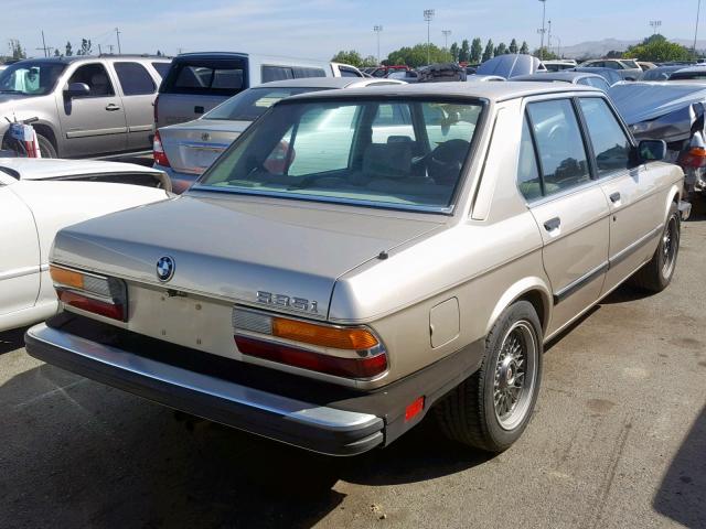 WBADC7407F0653216 - 1985 BMW 535 I GOLD photo 4