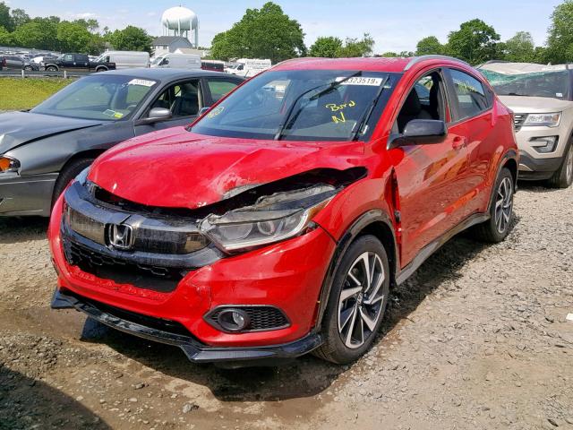 3CZRU6H16KG716180 - 2019 HONDA HR-V SPORT RED photo 2