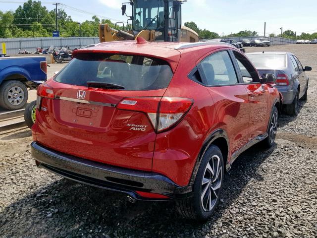 3CZRU6H16KG716180 - 2019 HONDA HR-V SPORT RED photo 4