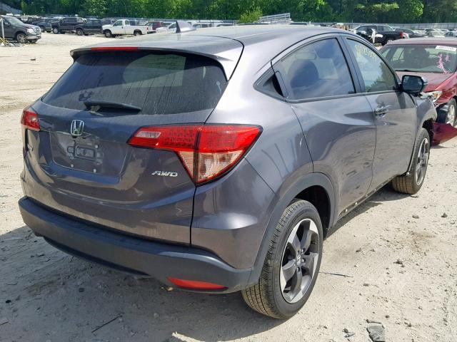 3CZRU6H51JM709785 - 2018 HONDA HR-V EX GRAY photo 4