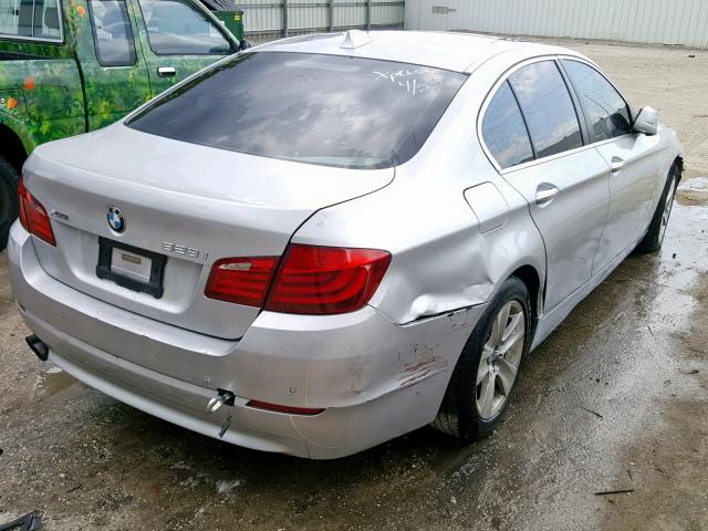 WBAXH5C5XDD111078 - 2013 BMW 528 XI SILVER photo 4