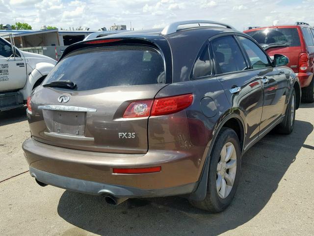 JNRAS08W74X213824 - 2004 INFINITI FX35 BROWN photo 4