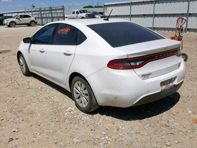 1C3CDFBB6ED702444 - 2014 DODGE DART SXT WHITE photo 3