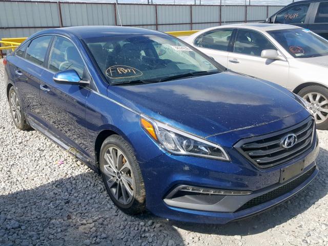 5NPE34AF5HH501715 - 2017 HYUNDAI SONATA SPO BLUE photo 1