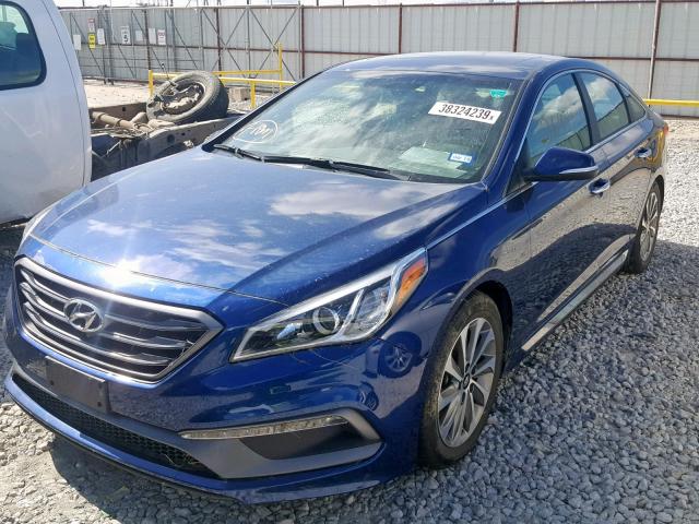 5NPE34AF5HH501715 - 2017 HYUNDAI SONATA SPO BLUE photo 2