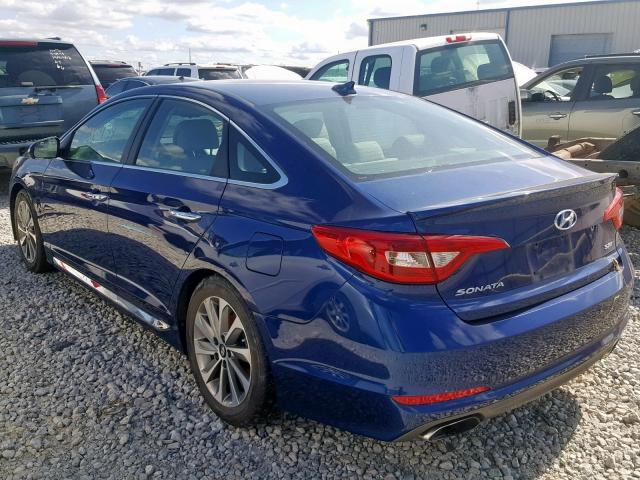 5NPE34AF5HH501715 - 2017 HYUNDAI SONATA SPO BLUE photo 3