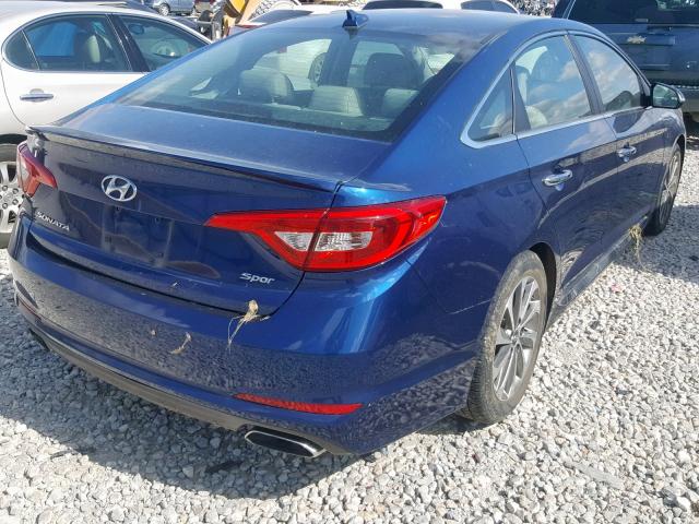 5NPE34AF5HH501715 - 2017 HYUNDAI SONATA SPO BLUE photo 4