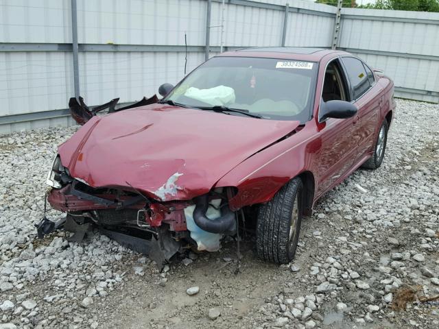 1G2NF52E34C149005 - 2004 PONTIAC GRAND AM S BURGUNDY photo 2