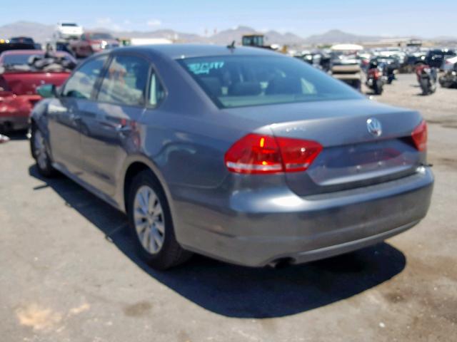 1VWAP7A33CC057648 - 2012 VOLKSWAGEN PASSAT S GRAY photo 3