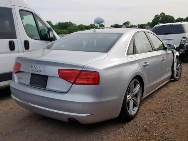 WAUAGAFD2DN008512 - 2013 AUDI A8 QUATTRO SILVER photo 4