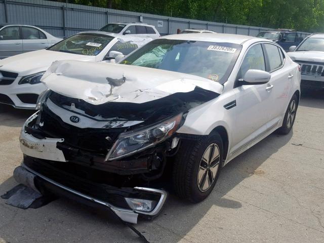 KNAGM4ADXC5036472 - 2012 KIA OPTIMA HYB WHITE photo 2