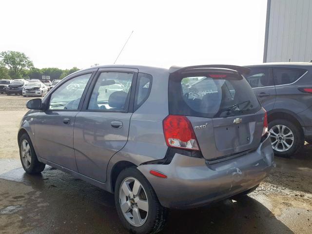 KL1TD66618B081825 - 2008 CHEVROLET AVEO BASE Сұр фото 3