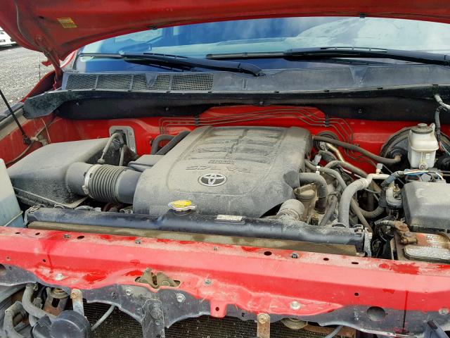 5TFUY5F14BX166295 - 2011 TOYOTA TUNDRA DOU RED photo 7