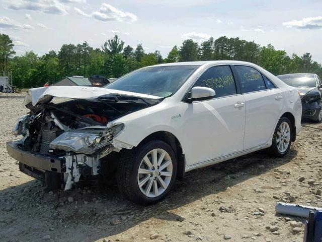 4T1BD1FK9EU097660 - 2014 TOYOTA CAMRY HYBR WHITE photo 2