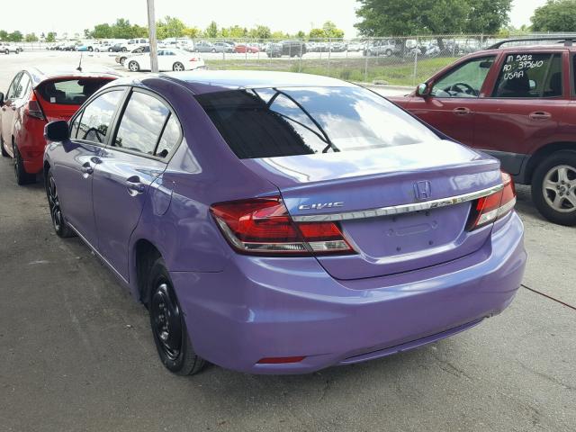 19XFB2F90DE052005 - 2013 HONDA CIVIC EXL PURPLE photo 3