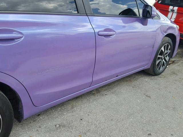 19XFB2F90DE052005 - 2013 HONDA CIVIC EXL PURPLE photo 9