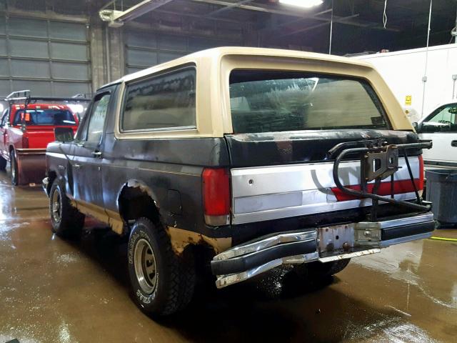 1FMEU15N0KLA87836 - 1989 FORD BRONCO U10 BLACK photo 3