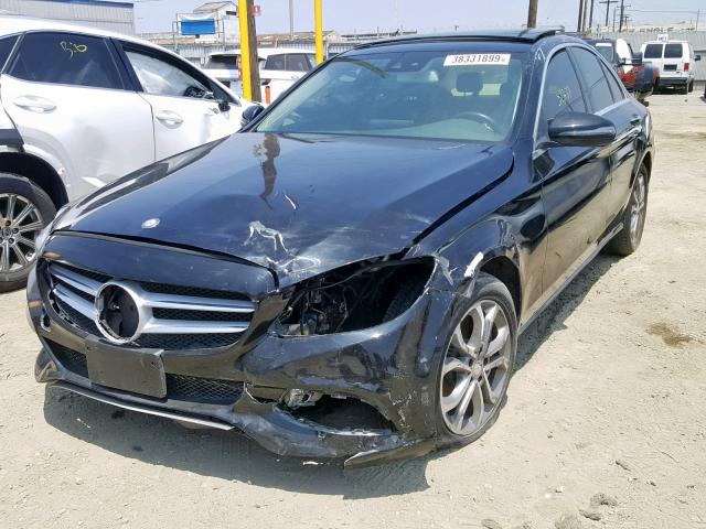 55SWF4KB4GU133269 - 2016 MERCEDES-BENZ C 300 4MAT BLACK photo 2