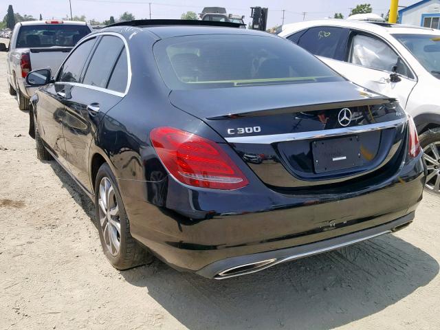 55SWF4KB4GU133269 - 2016 MERCEDES-BENZ C 300 4MAT BLACK photo 3