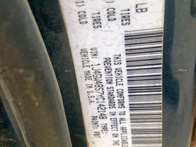 1J4GW48S7YC142148 - 2000 JEEP GRAND CHER BLUE photo 10