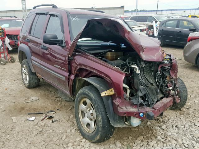 1J4GL48K13W532131 - 2003 JEEP LIBERTY SP PURPLE photo 1