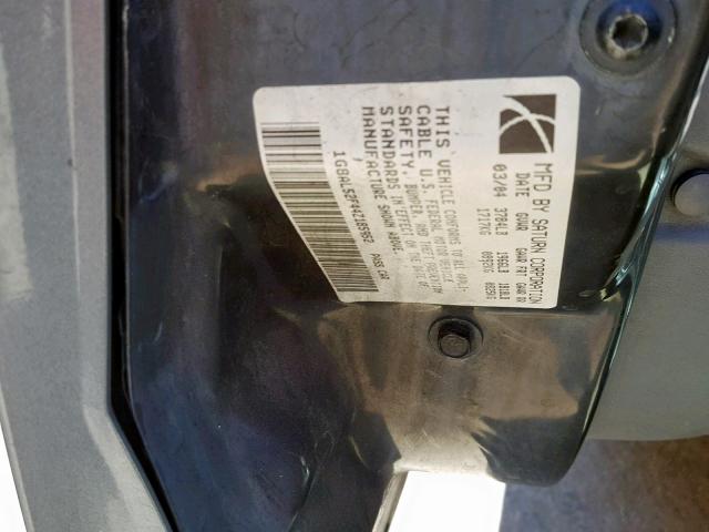 1G8AL52F44Z185952 - 2004 SATURN ION LEVEL GRAY photo 10