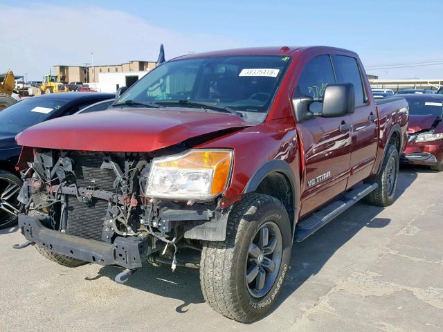 1N6BA0EC7FN502599 - 2015 NISSAN TITAN S RED photo 2