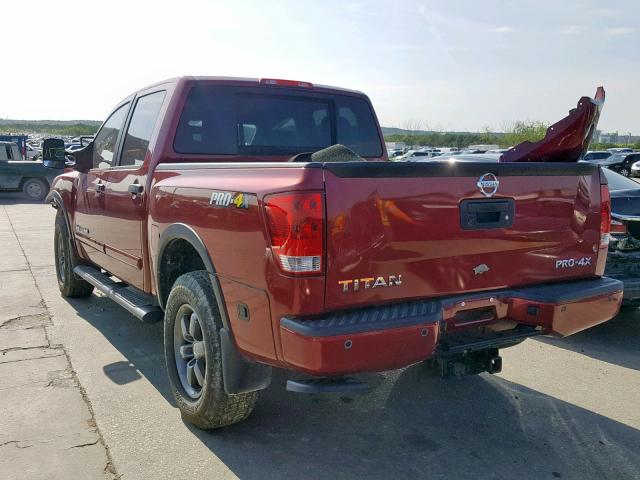 1N6BA0EC7FN502599 - 2015 NISSAN TITAN S RED photo 3