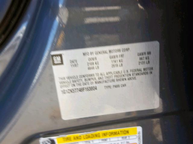 1G1ZK57748F163804 - 2008 CHEVROLET MALIBU LTZ ნაცრისფერი ფოტო 10