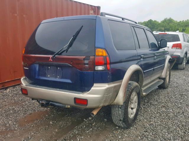 JA4LS31H71P010816 - 2001 MITSUBISHI MONTERO SP BLUE photo 4