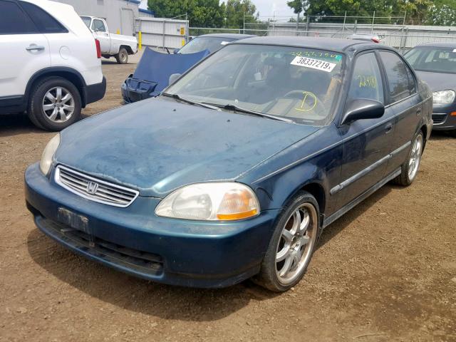 2HGEJ6523VH510721 - 1997 HONDA CIVIC DX GREEN photo 2