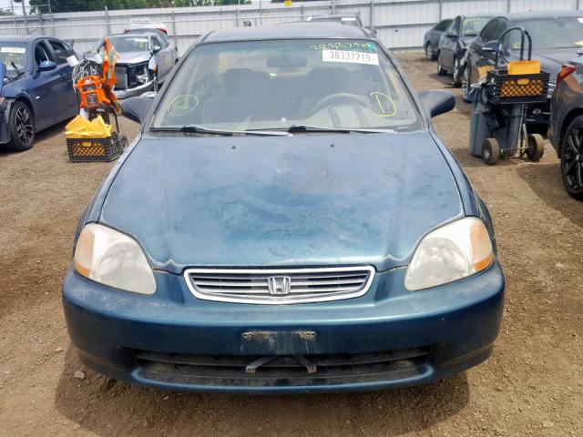 2HGEJ6523VH510721 - 1997 HONDA CIVIC DX GREEN photo 9