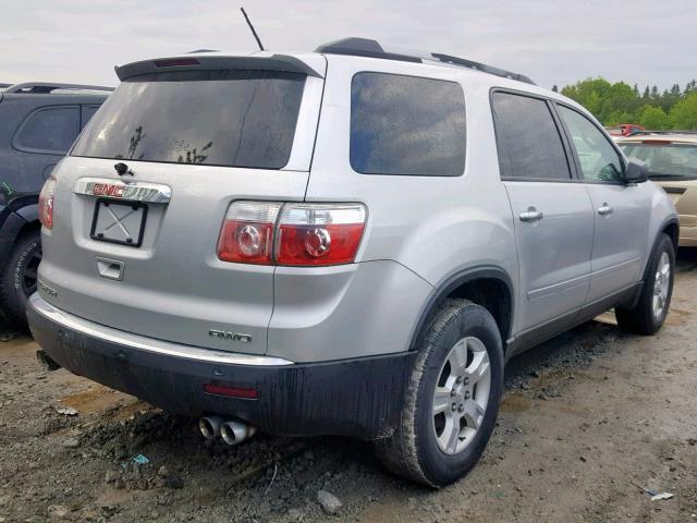 1GKLVLED6AJ117559 - 2010 GMC ACADIA SLE SILVER photo 4