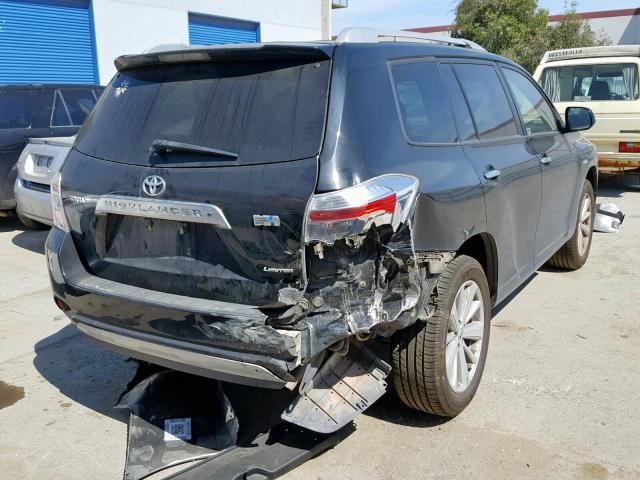 JTEEW44A282023077 - 2008 TOYOTA HIGHLANDER BLACK photo 4