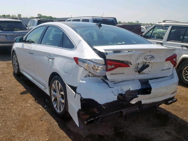 5NPE34AB3HH461518 - 2017 HYUNDAI SONATA SPO WHITE photo 3