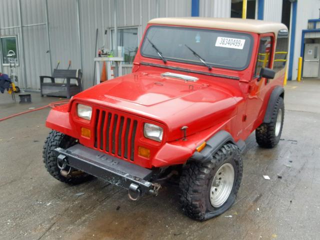 1J4FY19P8PP226100 - 1993 JEEP WRANGLER / RED photo 2