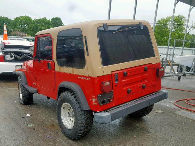 1J4FY19P8PP226100 - 1993 JEEP WRANGLER / RED photo 3