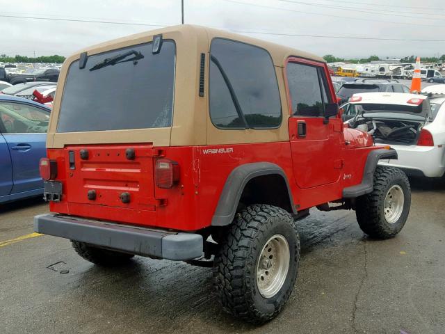 1J4FY19P8PP226100 - 1993 JEEP WRANGLER / RED photo 4