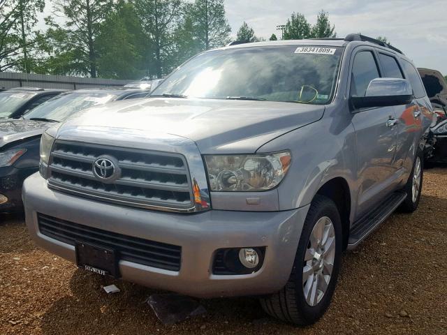5TDBY67A48S001017 - 2008 TOYOTA SEQUOIA PL SILVER photo 2